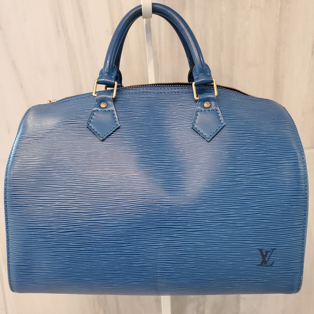 Louis Vuitton Blue Epi Speedy 30
